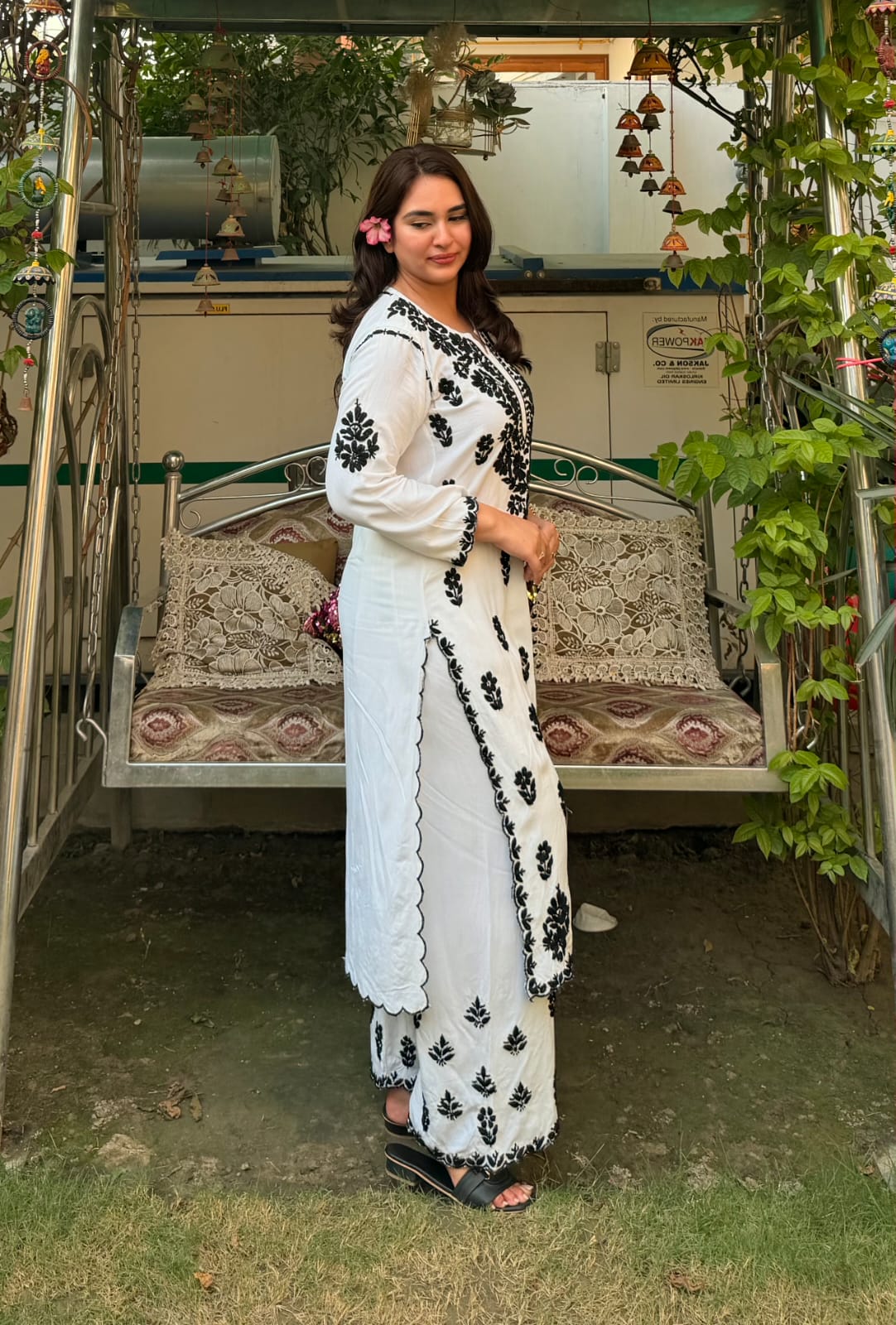 White chikankari