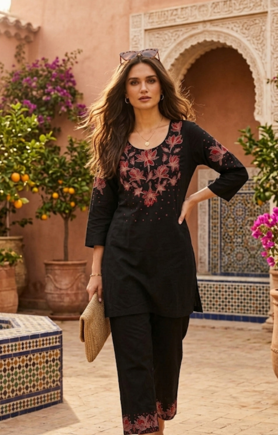 Midnight Bloom Cotton Co-Ord Set