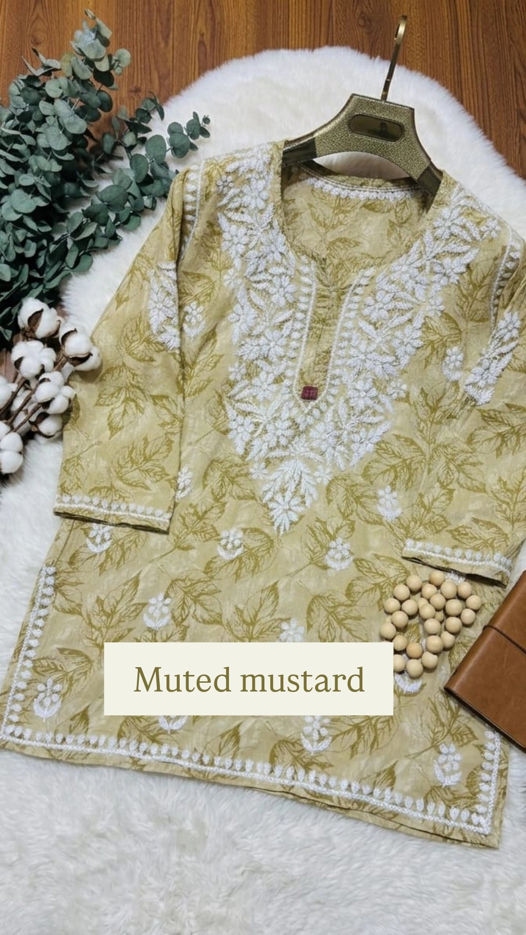Chikankari Mul Mul Short Kurta