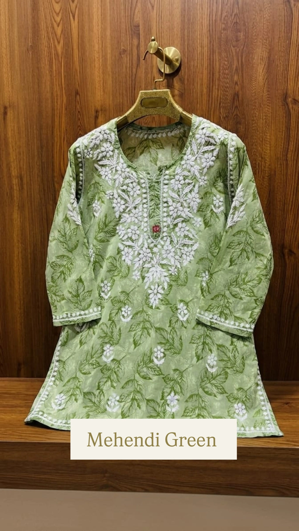 Chikankari Mul Mul Short Kurta