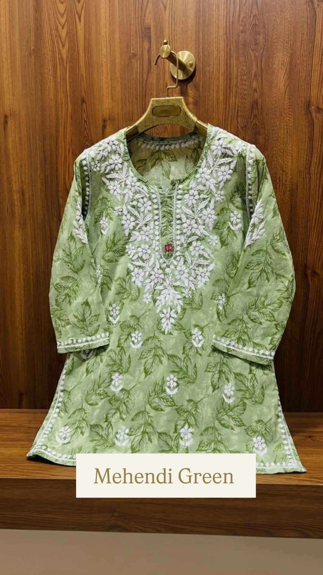 Chikankari Mul Mul Short Kurta