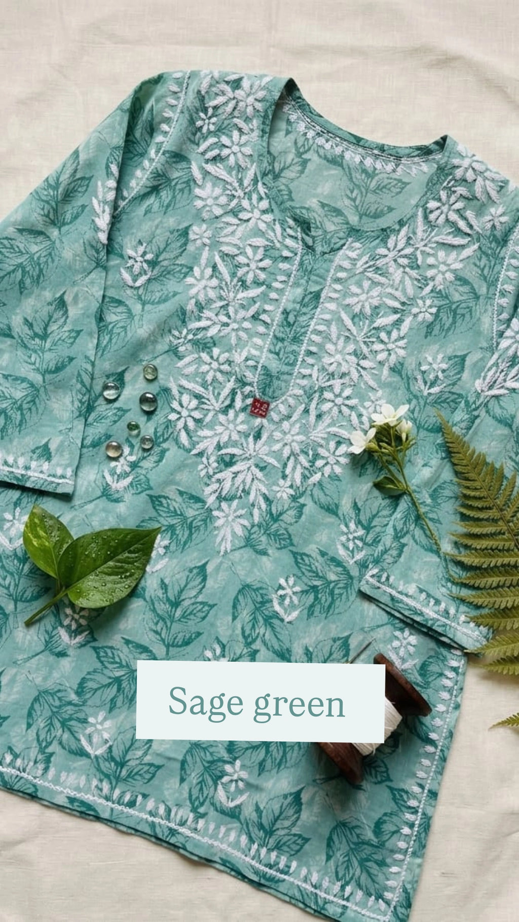 Chikankari Mul Mul Short Kurta