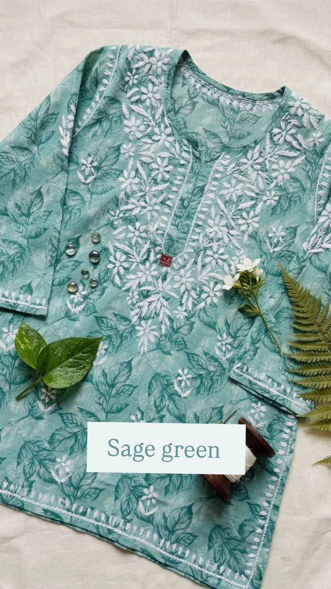 Chikankari Mul Mul Short Kurta