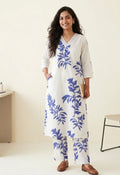 Indigo Leaf Mul Cotton Co-ord Set (2-Piece)