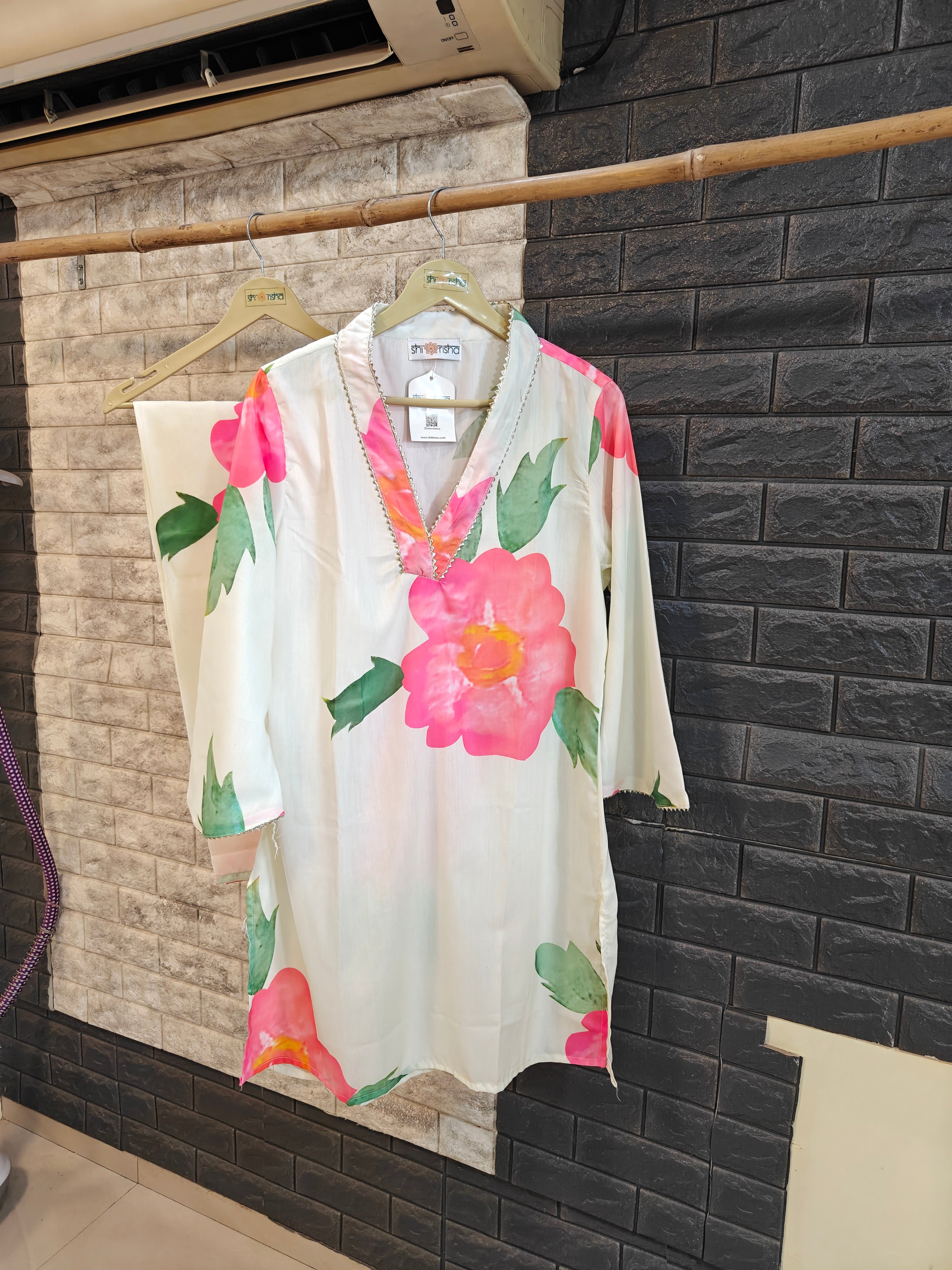 Bloom in Comfort: Floral Printed Cotton Co-ord Set