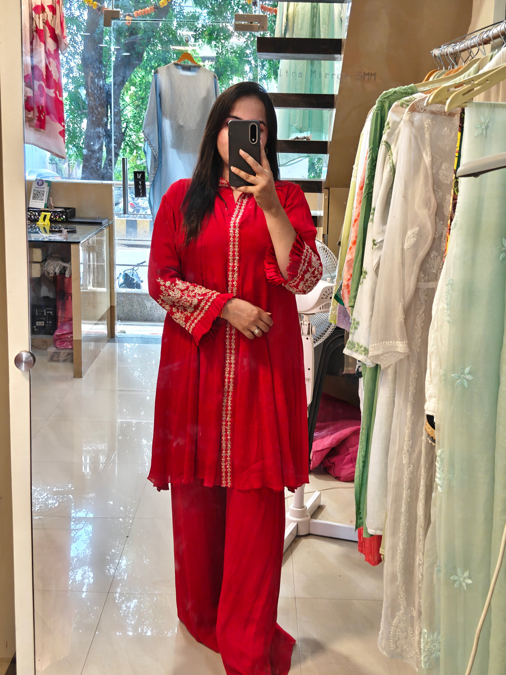 Crimson Grace: Chinon A-Line Handwork 2-Piece Suit