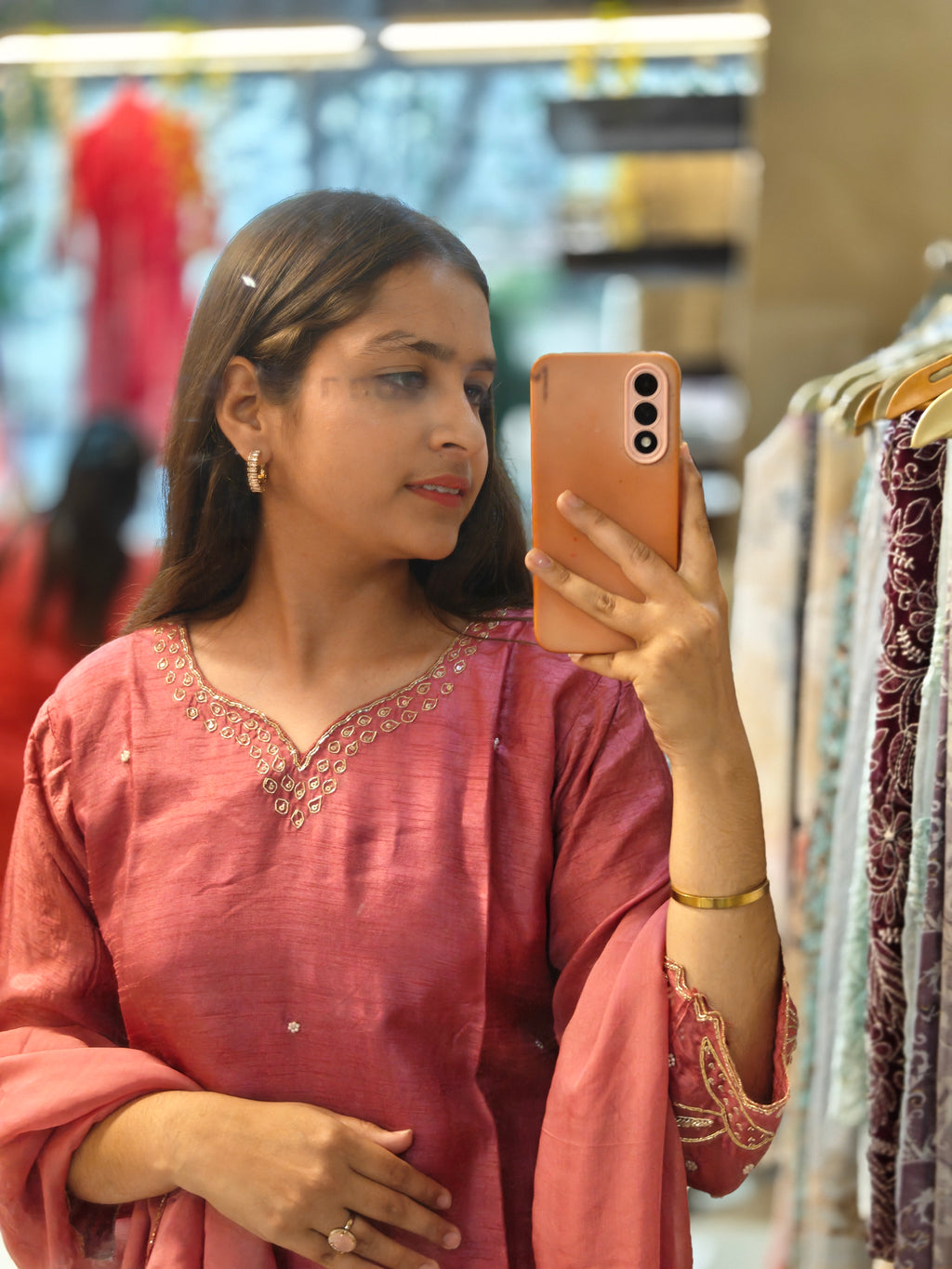 Onion pink  Raw Silk Kurta Set with Intricate Zardozi & Cut Work