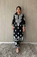 Vibrant  Modal  Chikankari Kurta Set - Two-Piece Traditional Wear