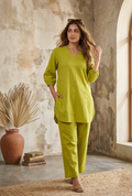 Effortless Elegance: Monochrome Cotton Linen Co-Ord Set