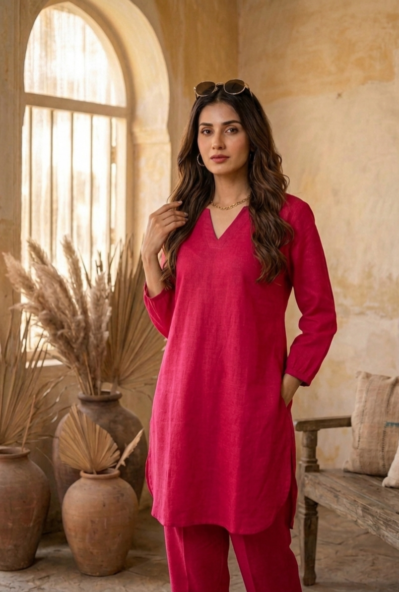 Effortless Elegance: Monochrome Cotton Linen Co-Ord Set