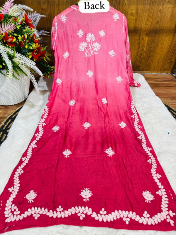 Lucknowi Chikankari Premium Muslin 3D Work Kurti
