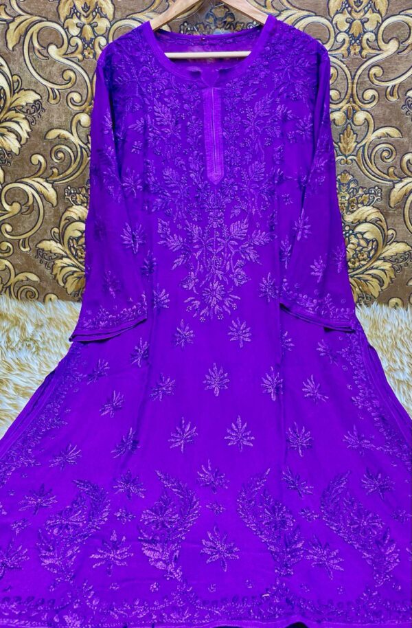 Lucknowi Chikankari Viscose Kurti .