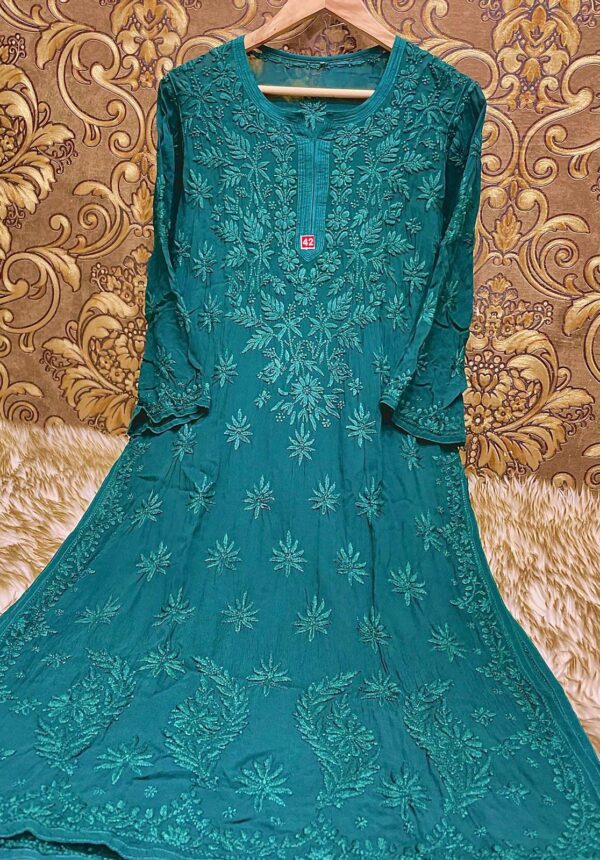 Lucknowi Chikankari Viscose Kurti .