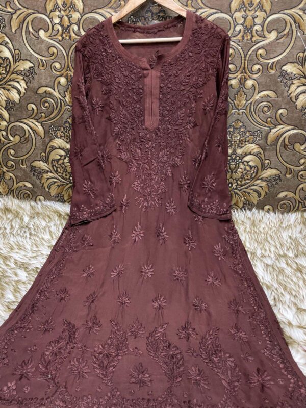 Lucknowi Chikankari Viscose Kurti .