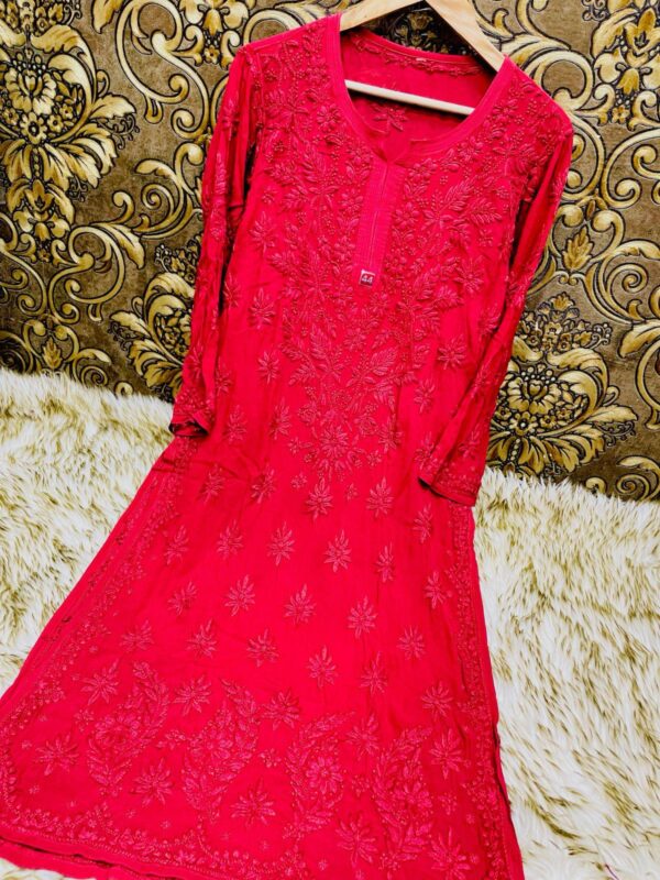 Lucknowi Chikankari Viscose Kurti .