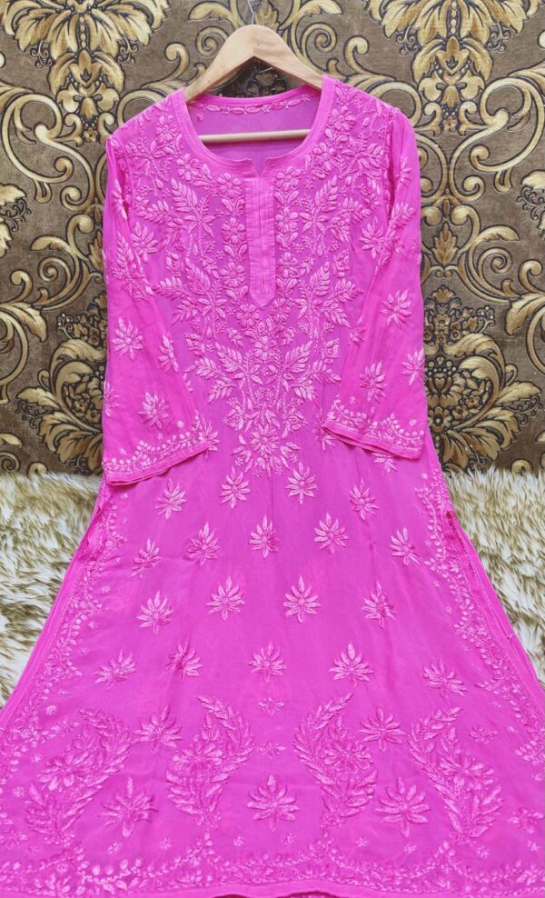 Lucknowi Chikankari Viscose Kurti .